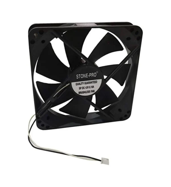 STONE-PRO Cabinet Fan 4-Inch Square (120*120*25 MM) 12 V DC CPU Cooling fan BLACK Color Cooler  (Black) - Image 2