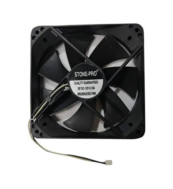 STONE-PRO Cabinet Fan 4-Inch Square (120*120*25 MM) 12 V DC CPU Cooling fan BLACK Color Cooler  (Black)