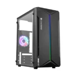 ZEBRONICS ZIUM Mid-Tower Gaming Cabinet, M-ATX/M-Itx, Fins Focussed Multicolor Rear Fan, Multi Color Led Strip, Acrylic Glass Side Panel, USB 3.0, USB 2.0